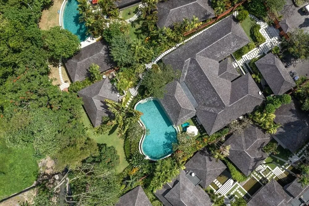Villa Frangipani aerial view